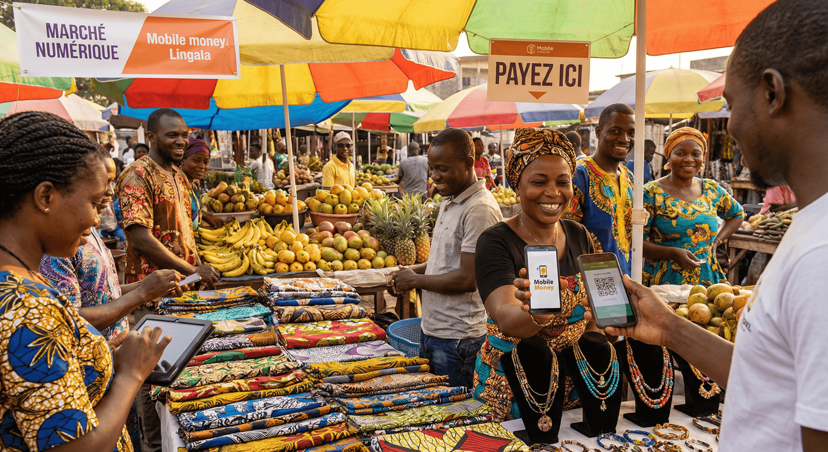 Marché commercial en RDC - Kwata connecte les commerçants
